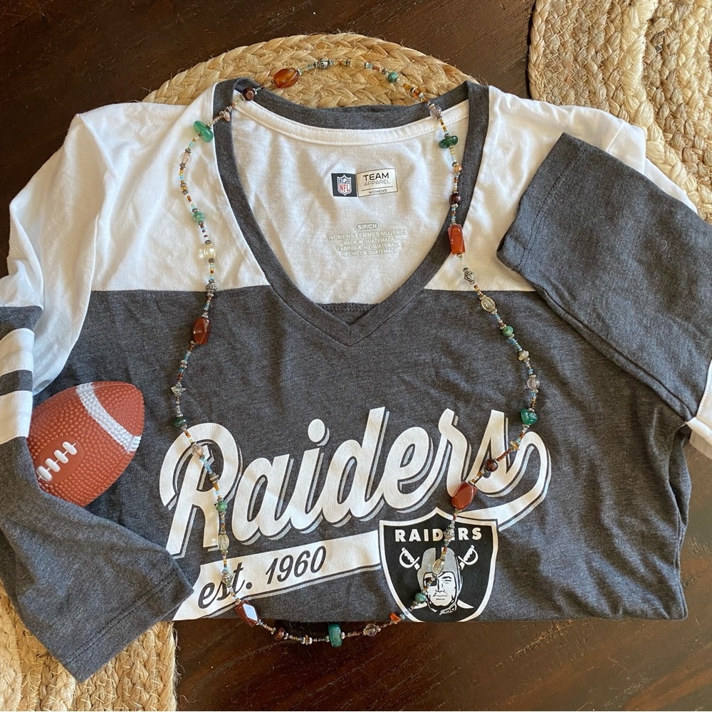 NFL Women's Gray and White Team Apparel Shirt - 3/4 Sleeve - Small - NWOT